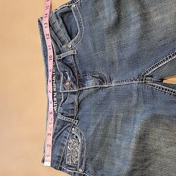 Natural Reflections Size 4 Bling Button Back Pocket Denim Blue Jeans - Picture 2 of 15